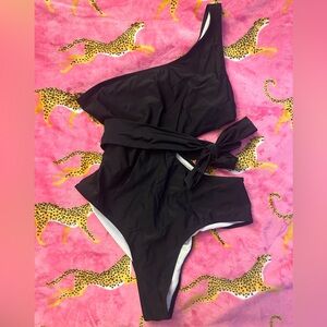 Black one piece swimsuit